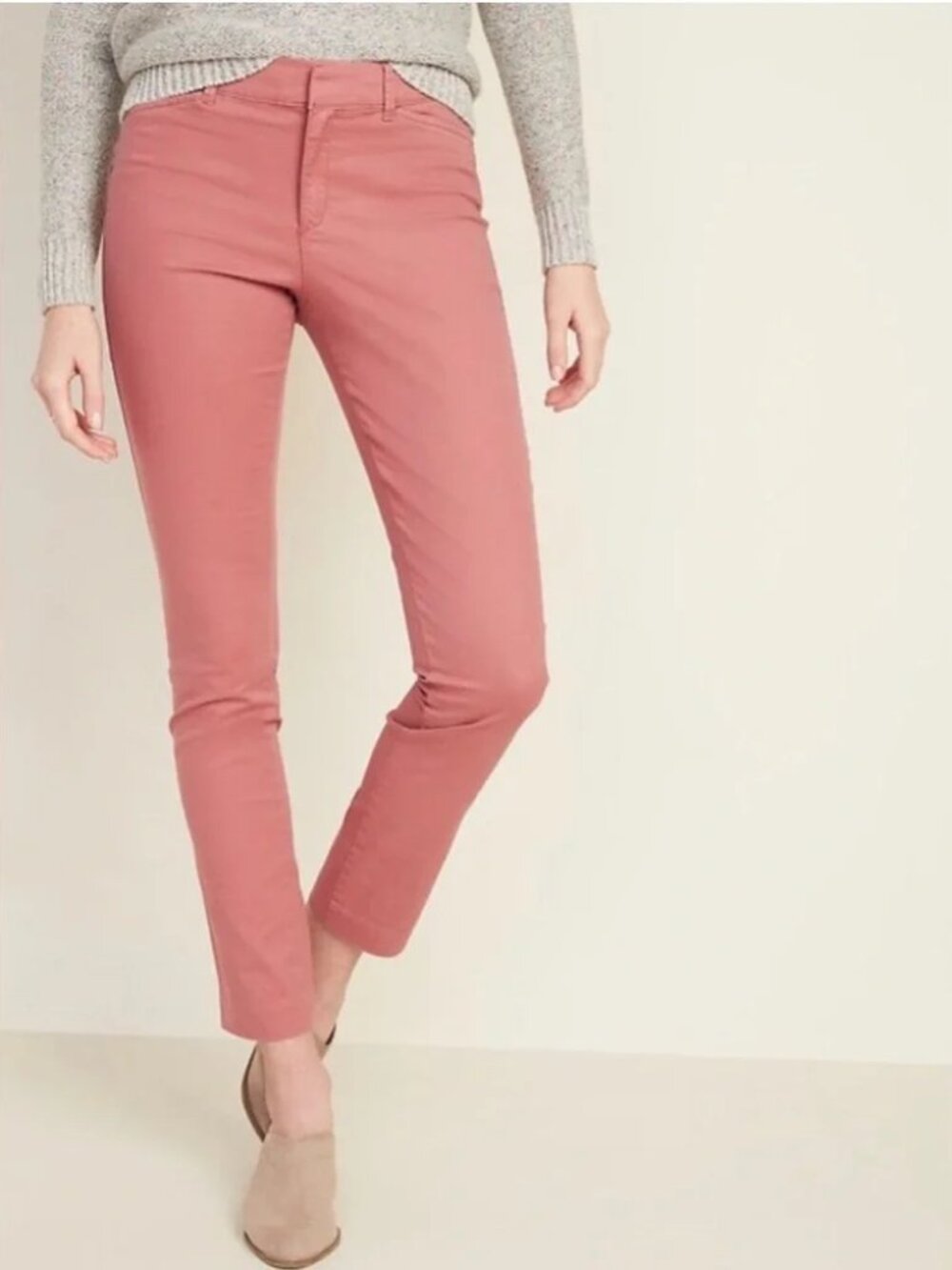 Old Navy Pixi Pants in Dusty Rose Pink. Straight leg Stretch. Sz 8